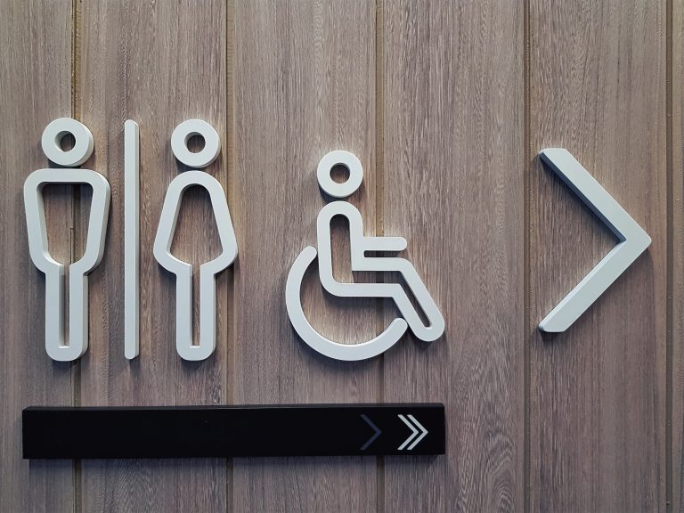White Toilet Sign