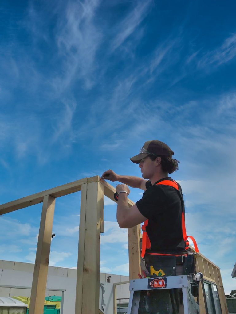 Site shed being constructed