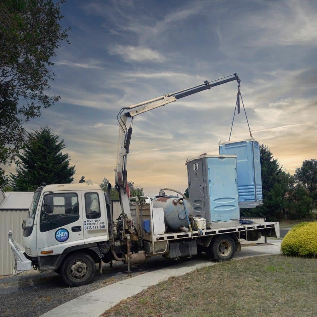 Unload portable toilet