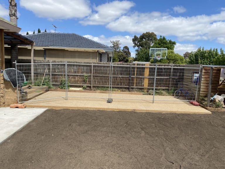 temporary fence grass protection back lawn